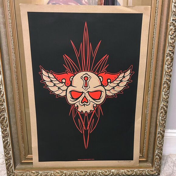 Jeral Tidwell Print Winged Skull Signed and Numbered Humantree - Picture 2 of 10